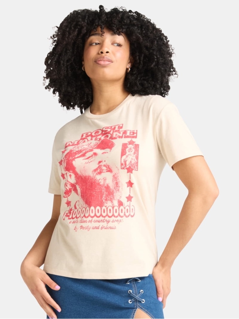 Posty Co Post Malone "F-1 Trillion" Country Graphic Tee in Sand - Size Large